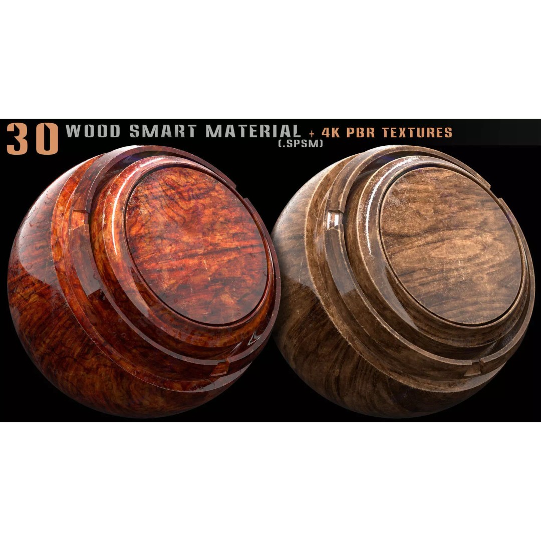 Wood Smart Materials Bundle 3D Model – 96 PBR Textures for Substance Painter - View 10