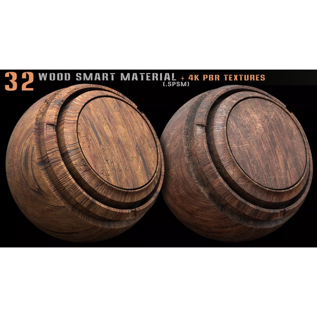 Wood Smart Materials Bundle 3D Model – 96 PBR Textures for Substance Painter - View 16