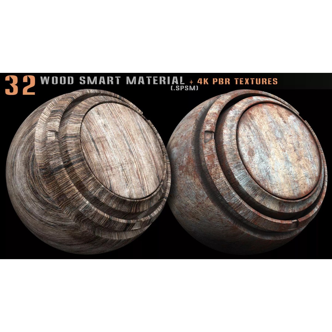 Wood Smart Materials Bundle 3D Model – 96 PBR Textures for Substance Painter - View 18