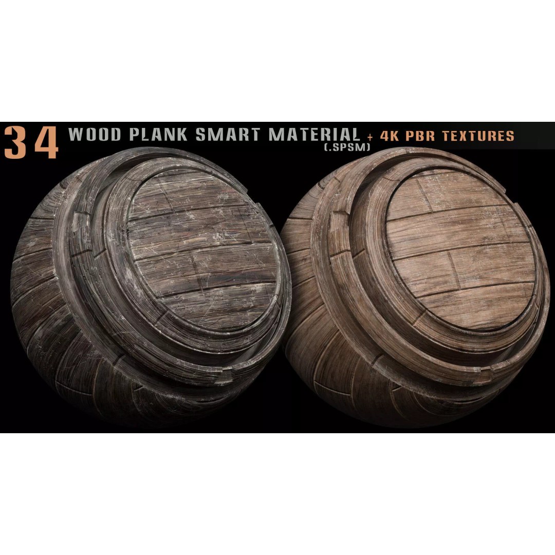 Wood Smart Materials Bundle 3D Model – 96 PBR Textures for Substance Painter - View 23