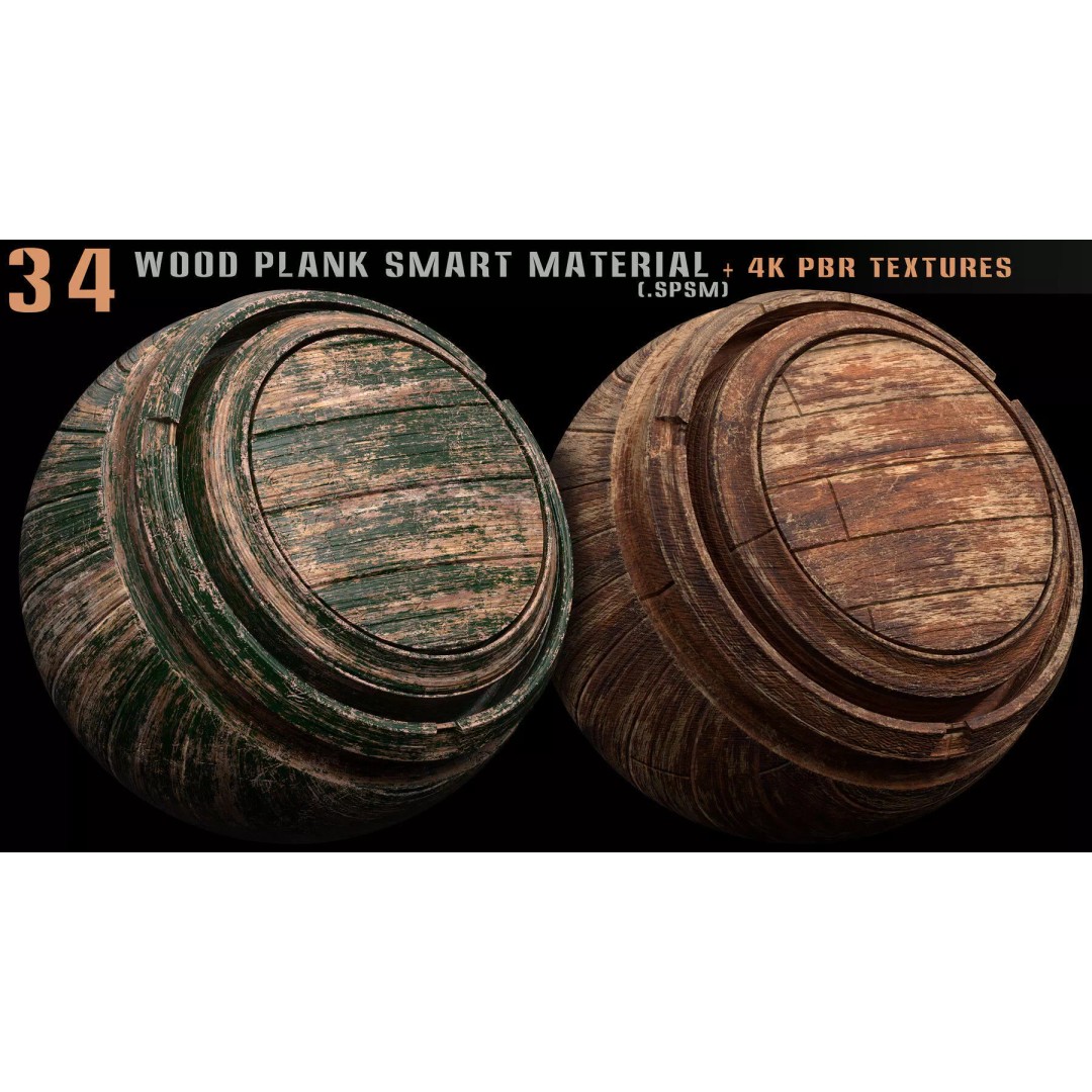 Wood Smart Materials Bundle 3D Model – 96 PBR Textures for Substance Painter - View 24