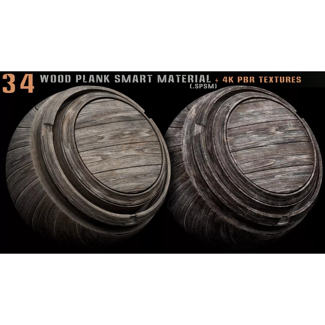 Wood Smart Materials Bundle 3D Model – 96 PBR Textures for Substance Painter - View 25