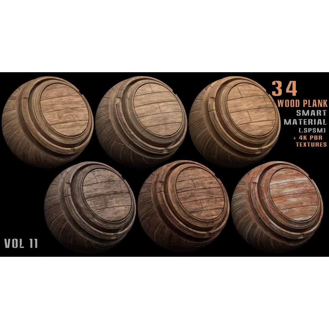 Wood Smart Materials Bundle 3D Model – 96 PBR Textures for Substance Painter - View 26