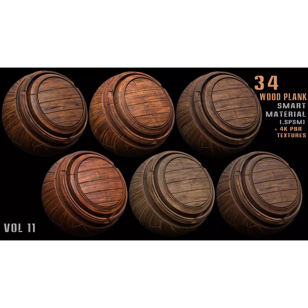 Wood Smart Materials Bundle 3D Model – 96 PBR Textures for Substance Painter - View 29