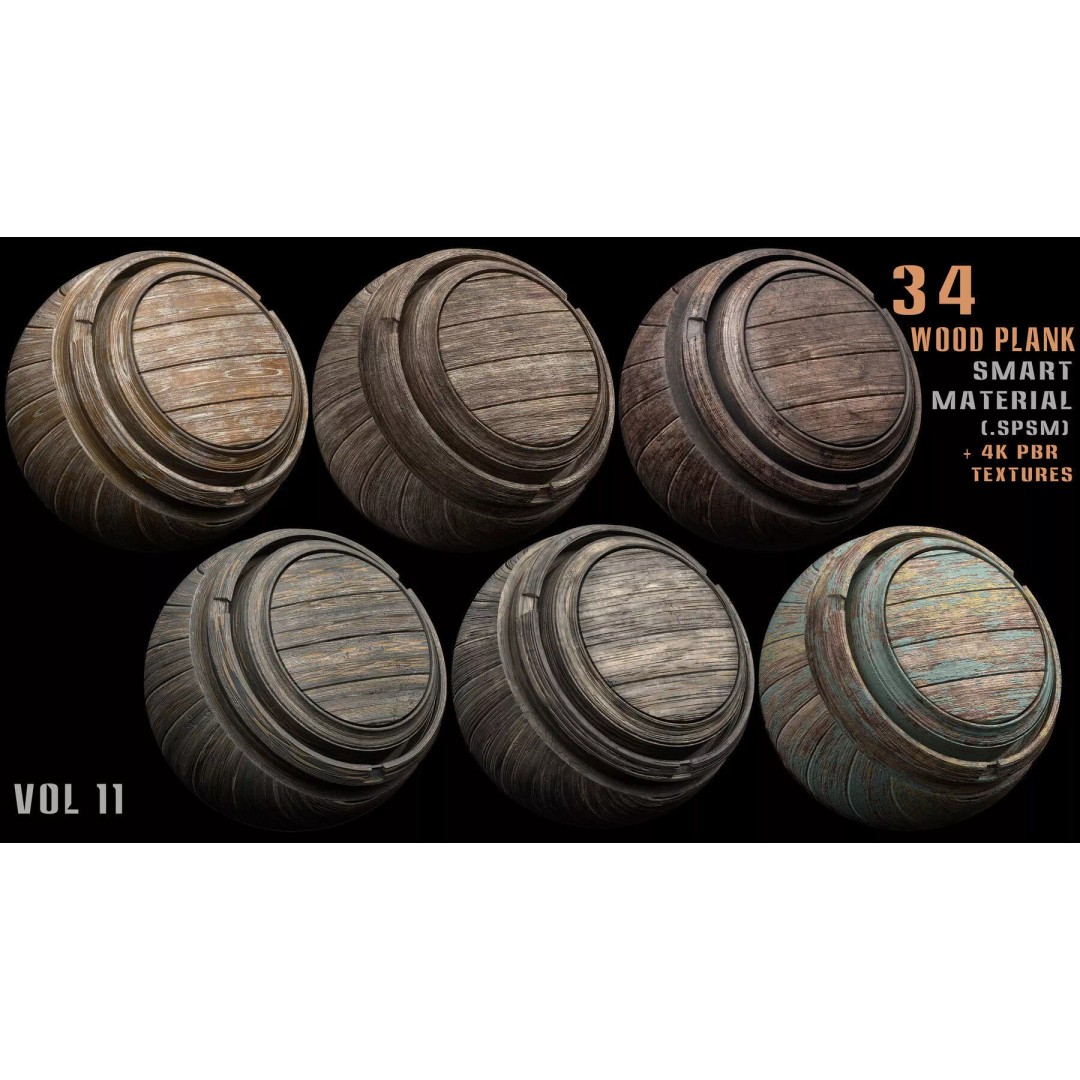 Wood Smart Materials Bundle 3D Model – 96 PBR Textures for Substance Painter - View 30