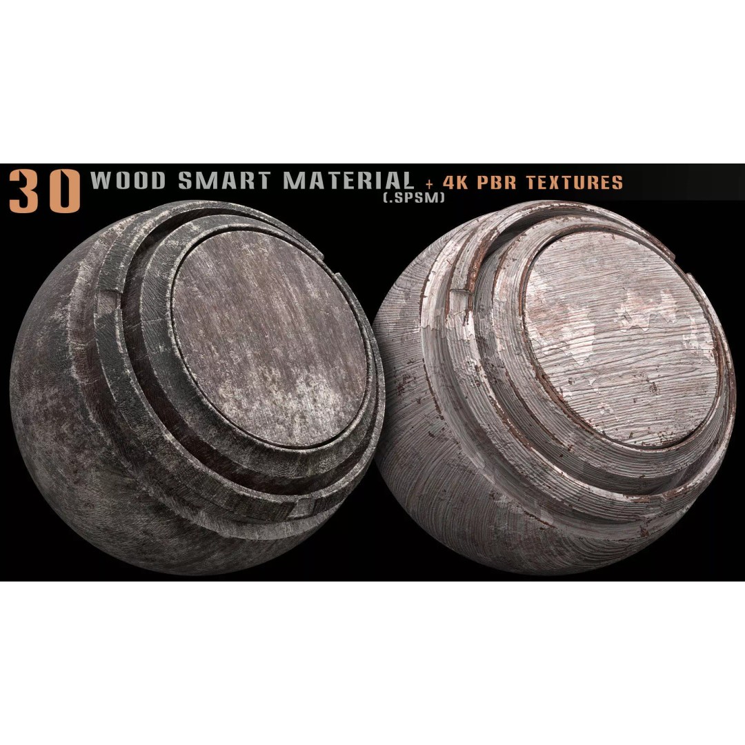 Wood Smart Materials Bundle 3D Model – 96 PBR Textures for Substance Painter - View 4