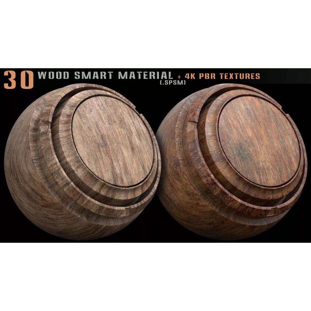 Wood Smart Materials Bundle 3D Model – 96 PBR Textures for Substance Painter - View 7