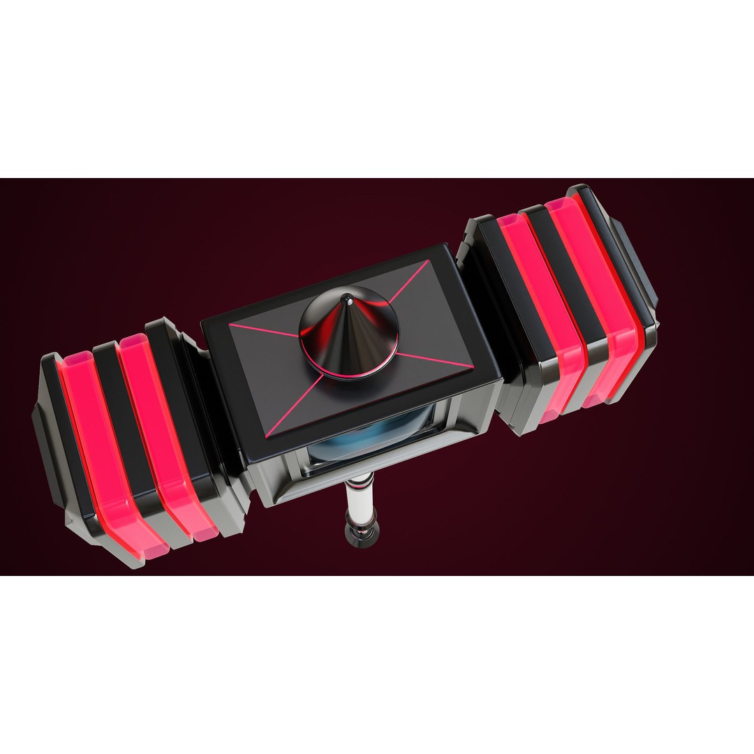 Sci-Fi Battle Hammer 3D Model – Low Poly Game Asset, PBR Textures - View 11