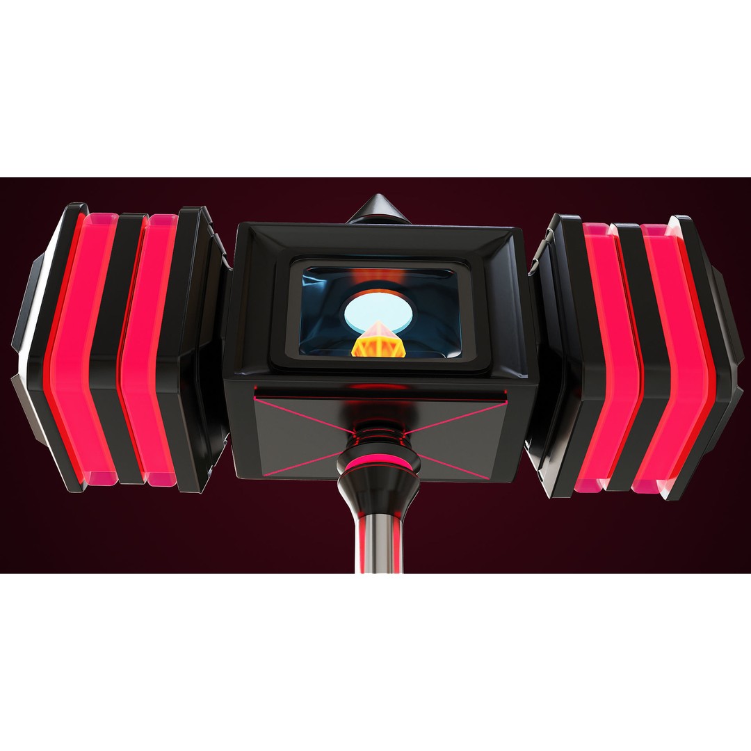 Sci-Fi Battle Hammer 3D Model – Low Poly Game Asset, PBR Textures - View 13