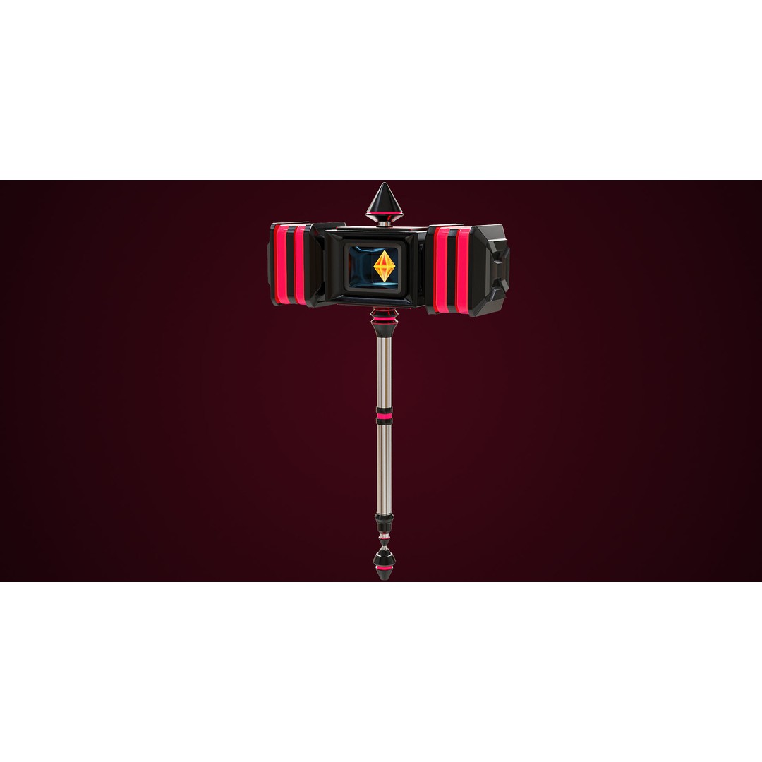 Sci-Fi Battle Hammer 3D Model – Low Poly Game Asset, PBR Textures - View 19