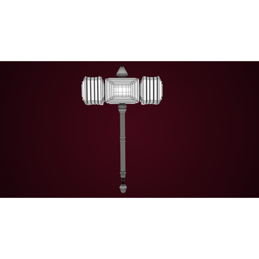 Sci-Fi Battle Hammer 3D Model – Low Poly Game Asset, PBR Textures - View 20