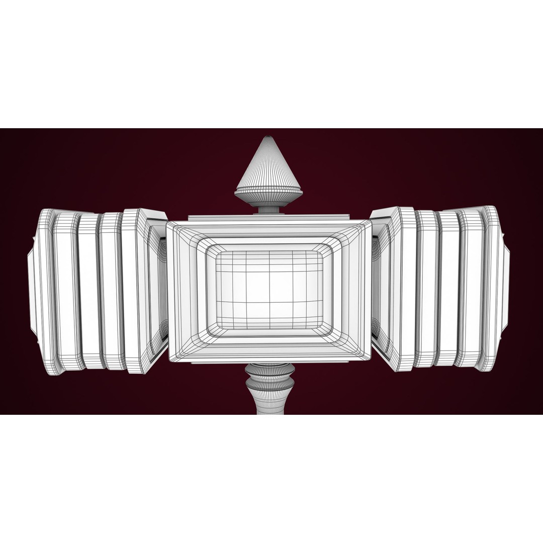 Sci-Fi Battle Hammer 3D Model – Low Poly Game Asset, PBR Textures - View 22