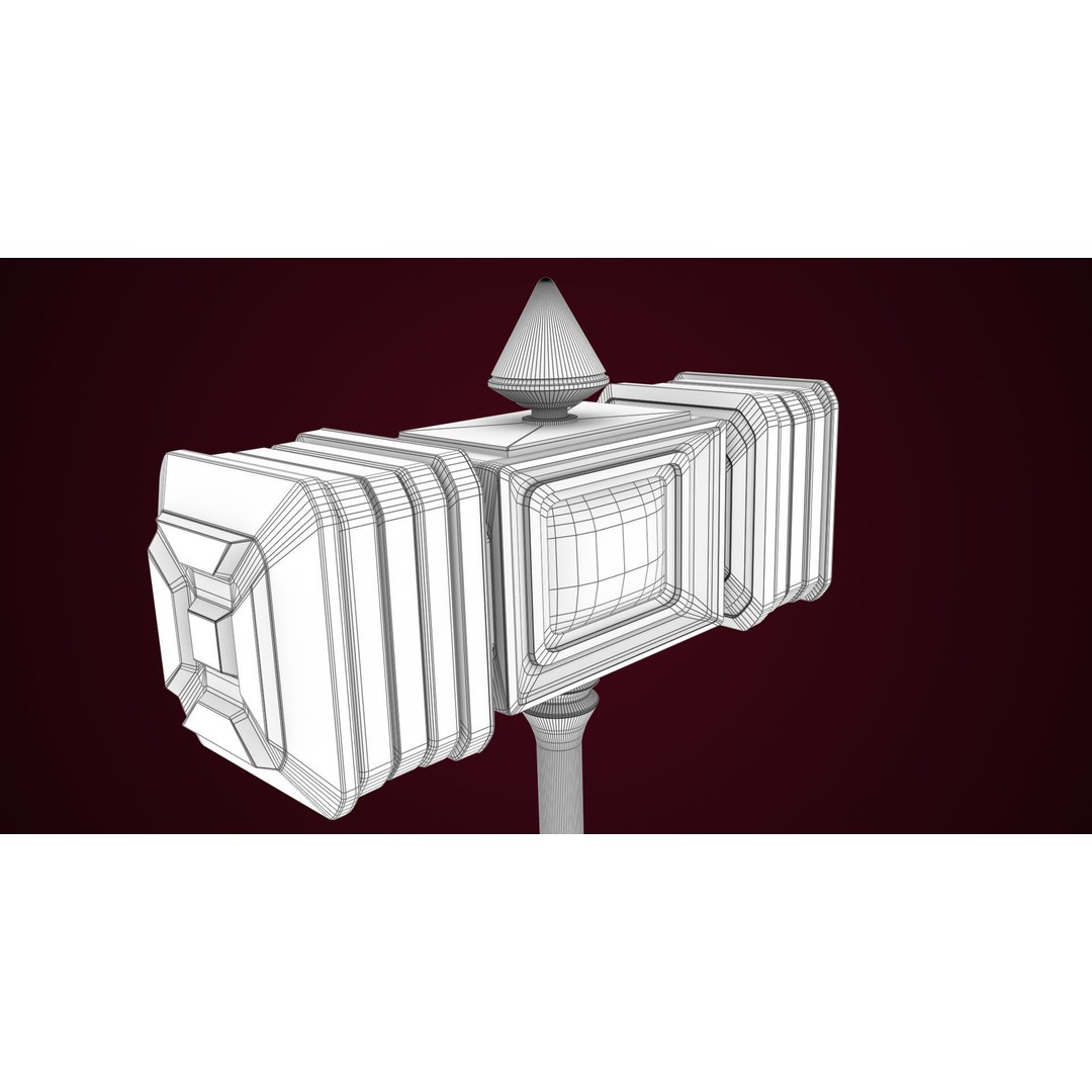 Sci-Fi Battle Hammer 3D Model – Low Poly Game Asset, PBR Textures - View 23