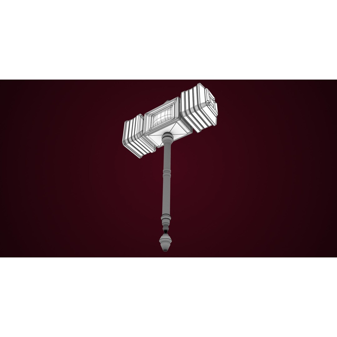 Sci-Fi Battle Hammer 3D Model – Low Poly Game Asset, PBR Textures - View 27
