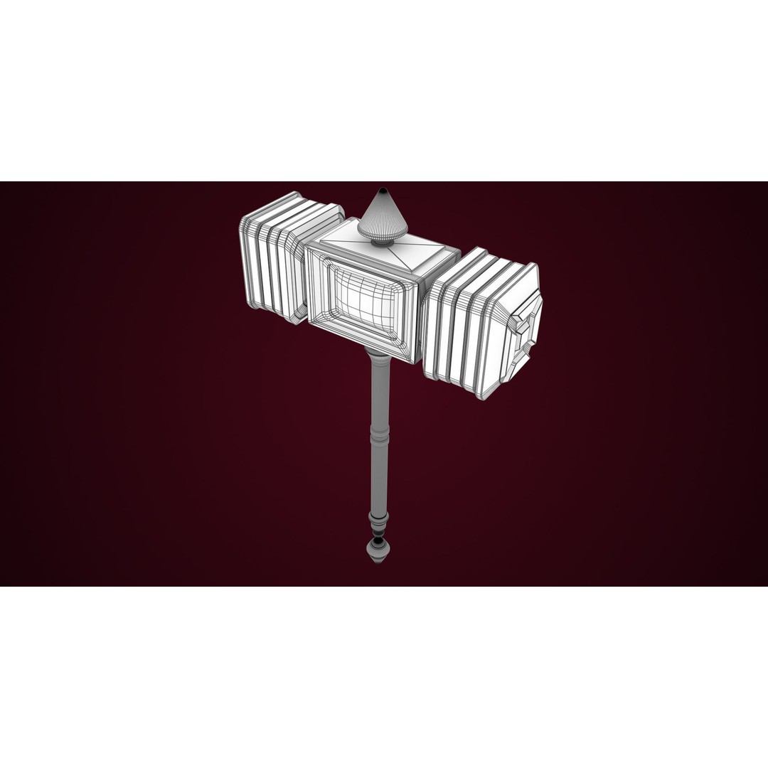 Sci-Fi Battle Hammer 3D Model – Low Poly Game Asset, PBR Textures - View 28