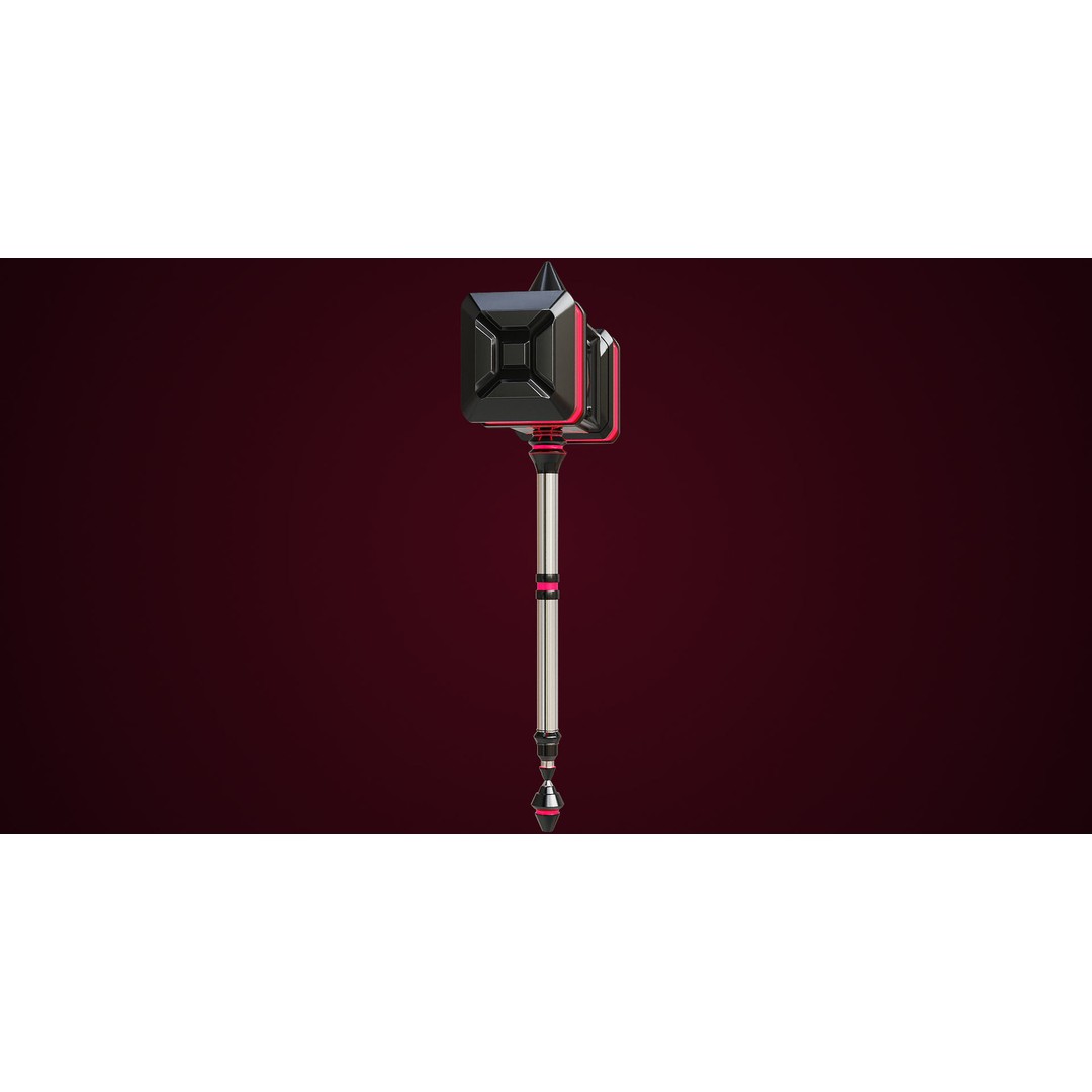 Sci-Fi Battle Hammer 3D Model – Low Poly Game Asset, PBR Textures - View 6