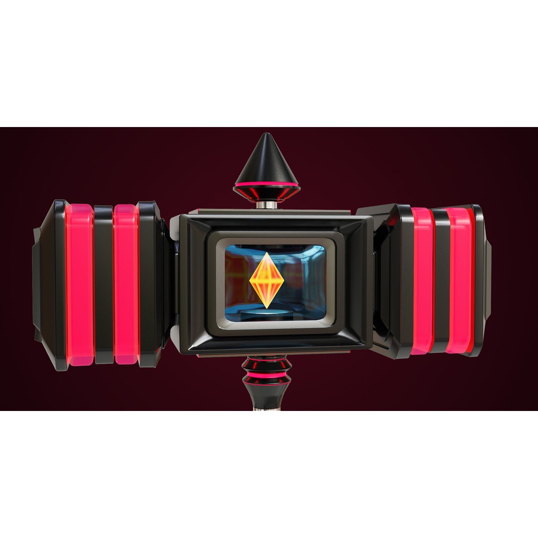 Sci-Fi Battle Hammer 3D Model – Low Poly Game Asset, PBR Textures - View 9