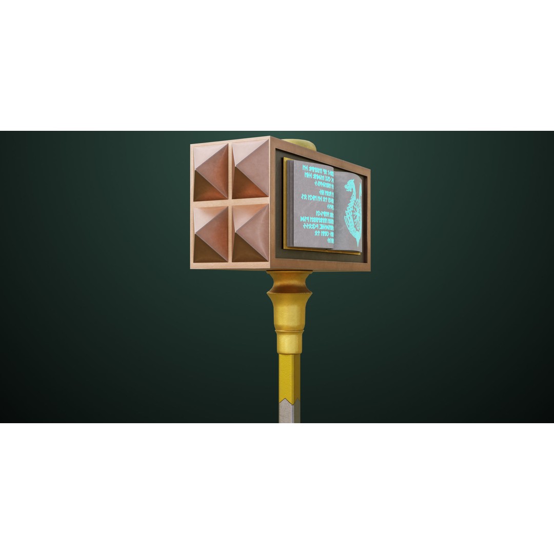 Battle Hammer 09 3D Model – Low Poly PBR Weapon for Games, FBX - View 14