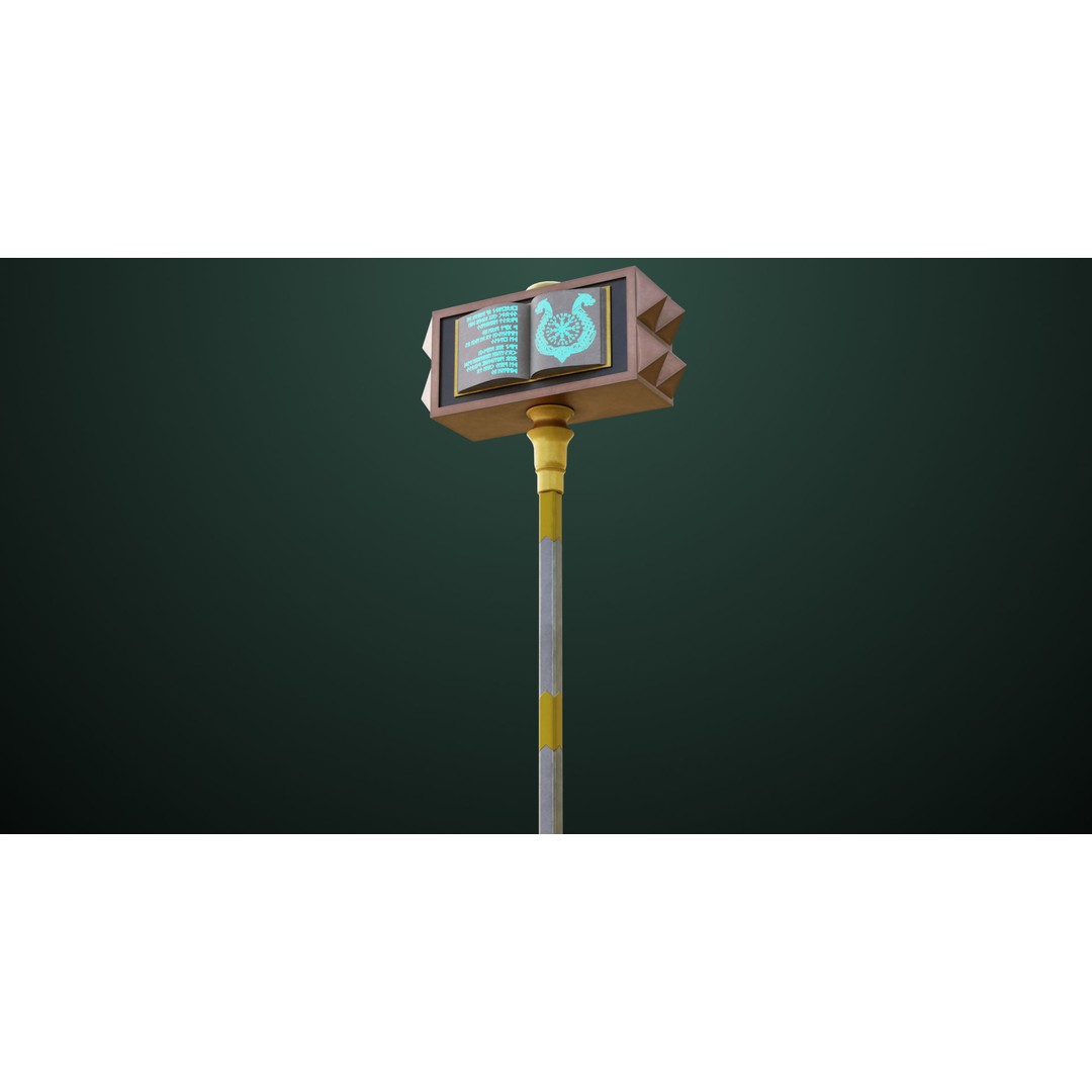 Battle Hammer 09 3D Model – Low Poly PBR Weapon for Games, FBX - View 15