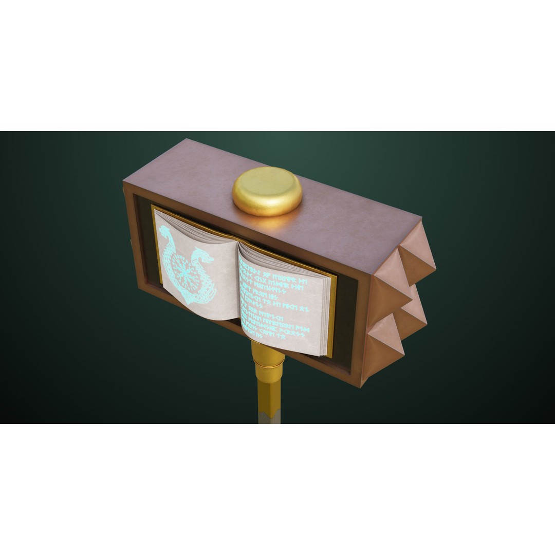 Battle Hammer 09 3D Model – Low Poly PBR Weapon for Games, FBX - View 16