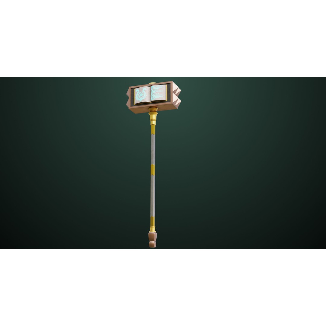 Battle Hammer 09 3D Model – Low Poly PBR Weapon for Games, FBX - View 19