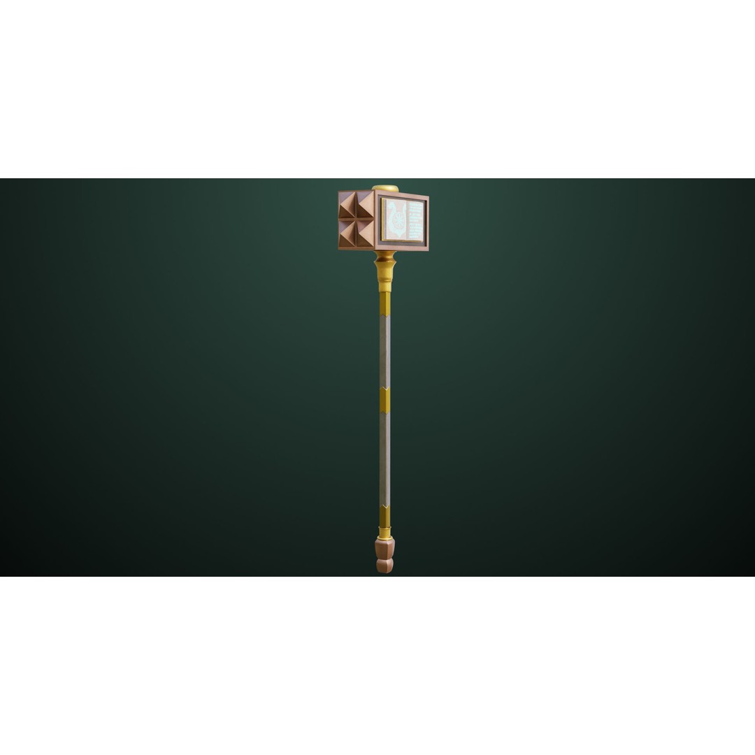 Battle Hammer 09 3D Model – Low Poly PBR Weapon for Games, FBX - View 5