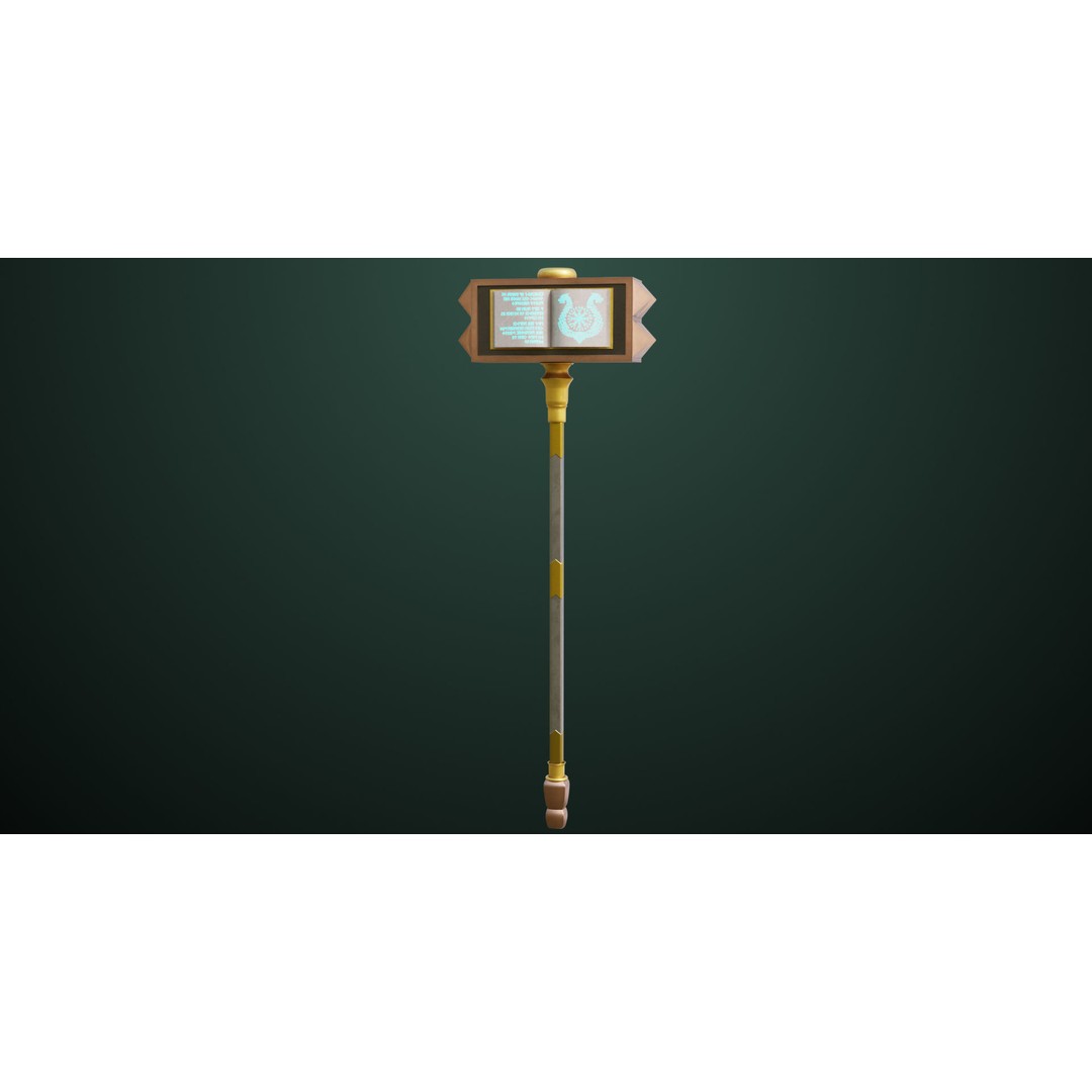 Battle Hammer 09 3D Model – Low Poly PBR Weapon for Games, FBX - View 6