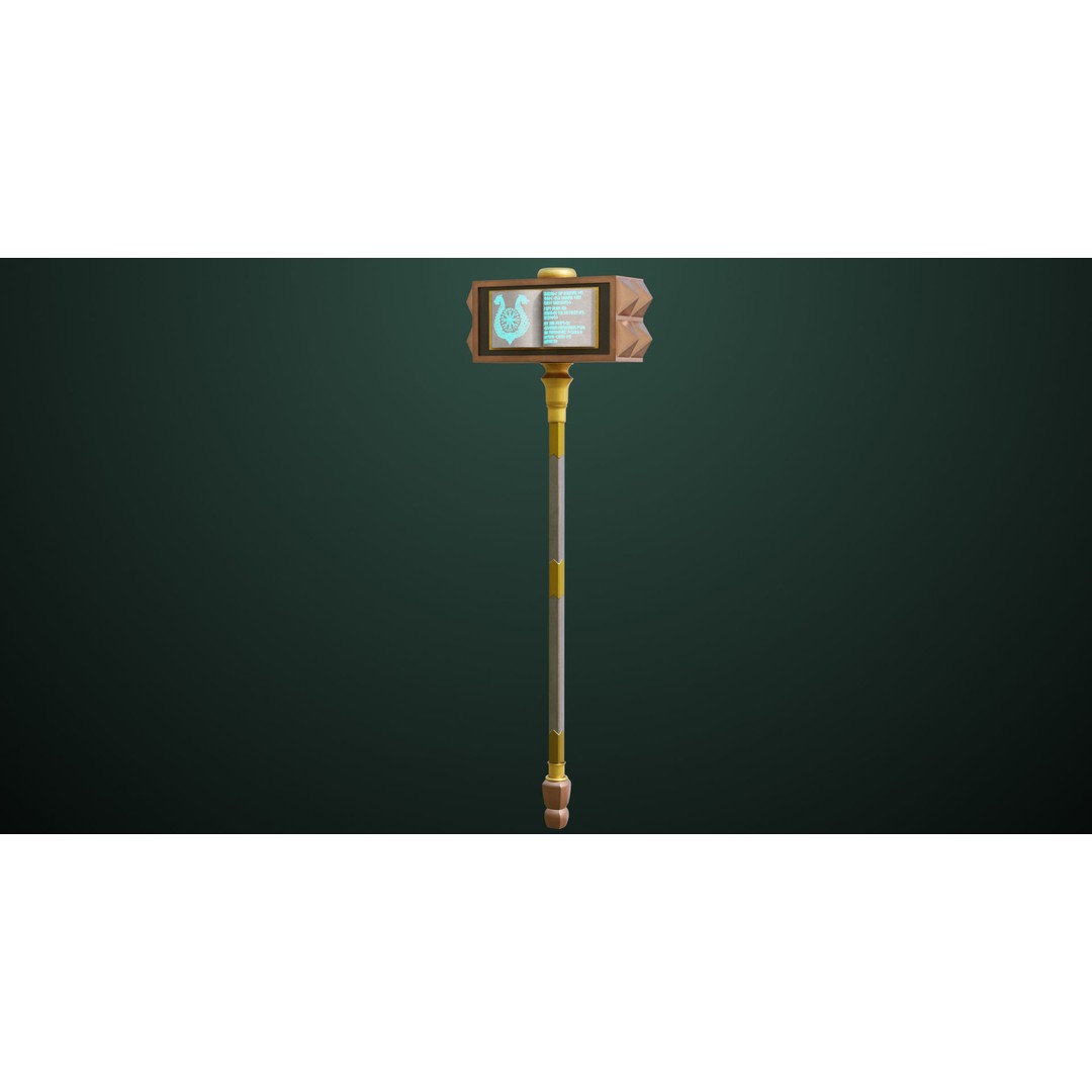 Battle Hammer 09 3D Model – Low Poly PBR Weapon for Games, FBX - View 7