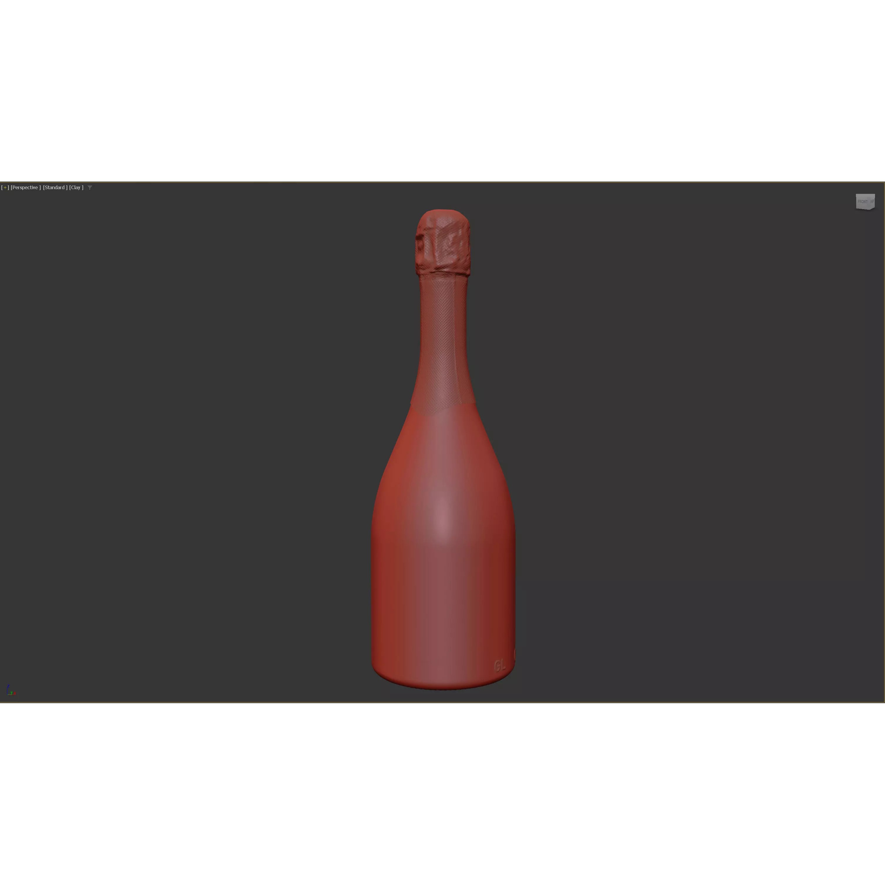 Champagne Bottle - High-Poly 3D Model