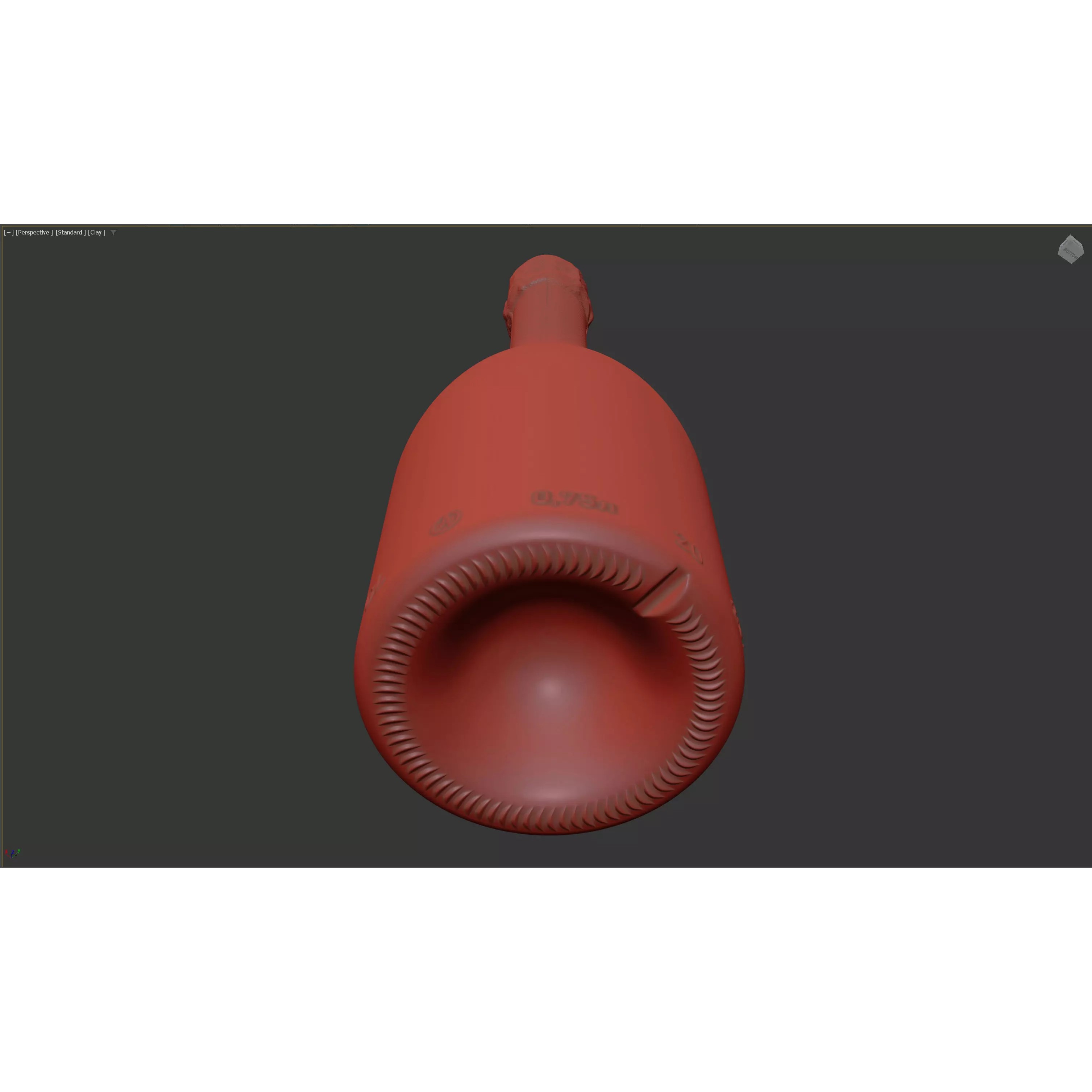Champagne Bottle - High-Poly 3D Model - View 10