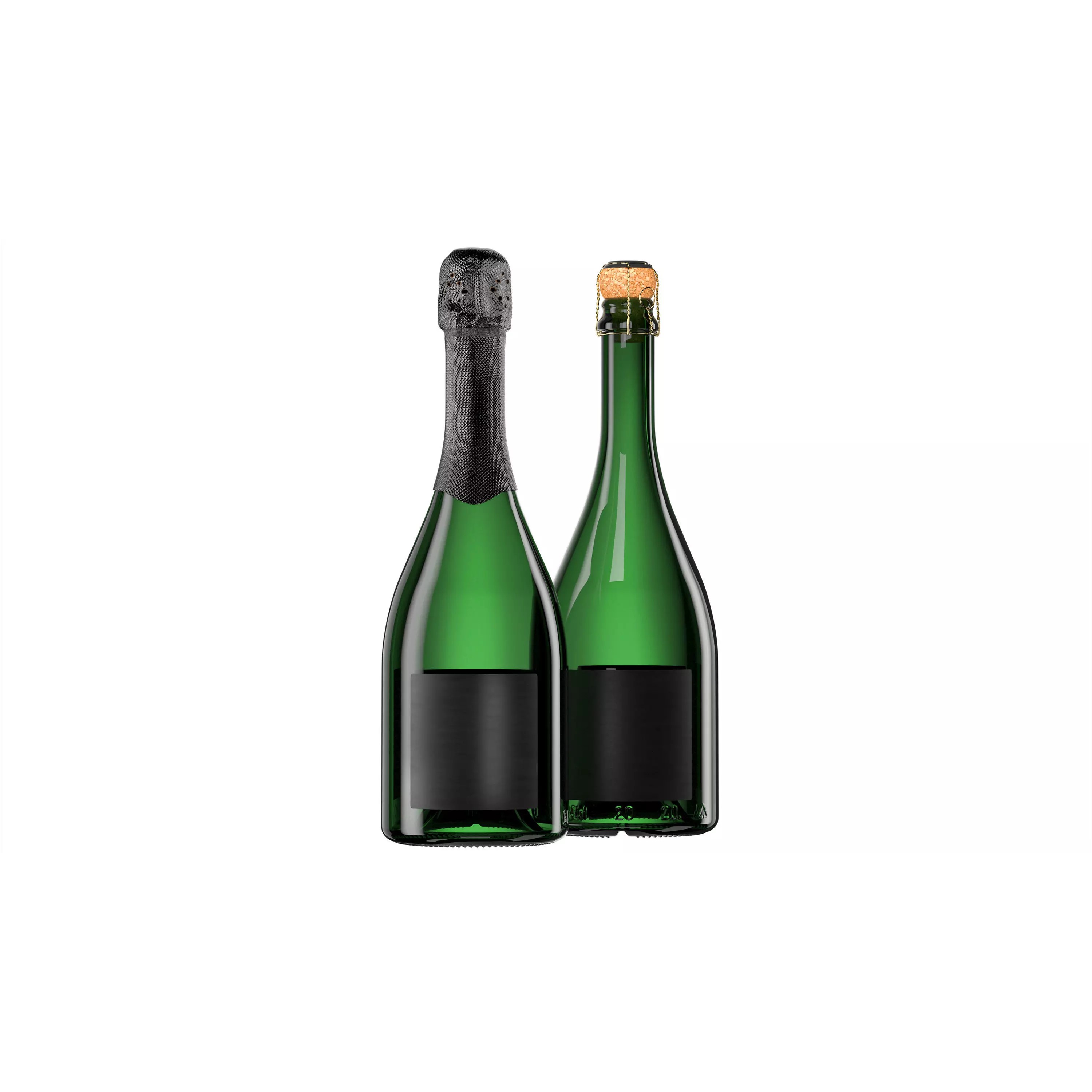 Champagne Bottle - High-Poly 3D Model - View 2