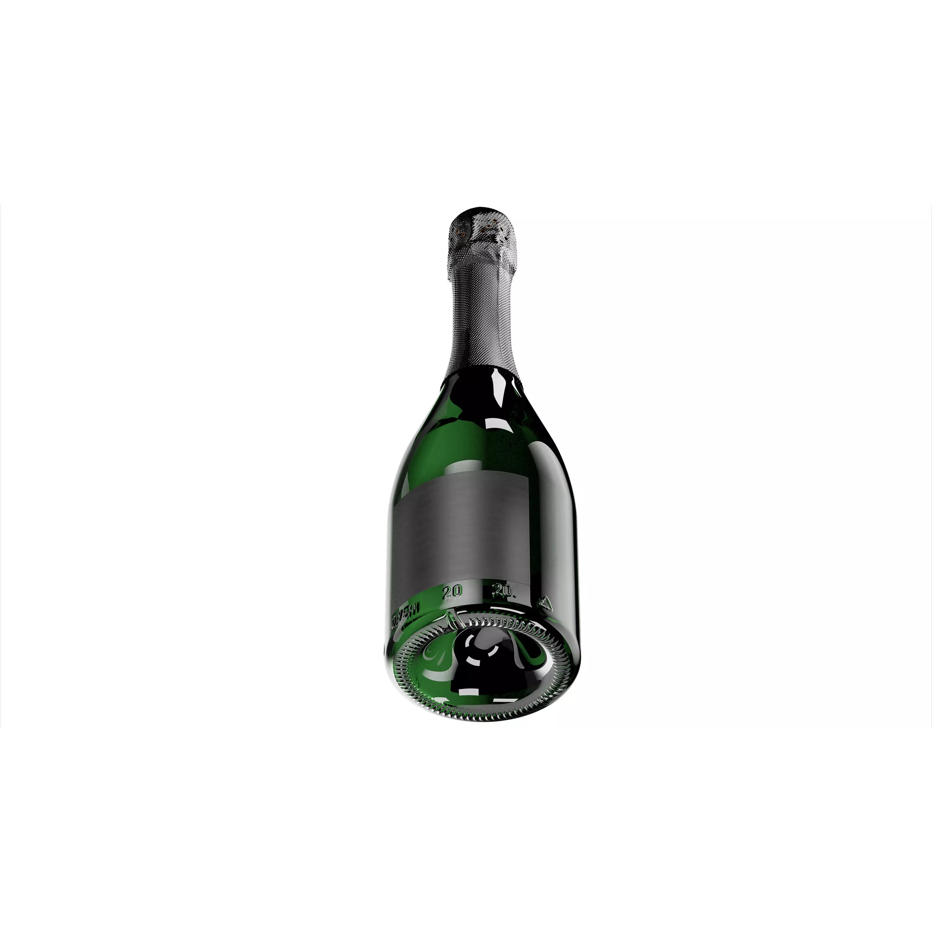 Champagne Bottle - High-Poly 3D Model - View 4