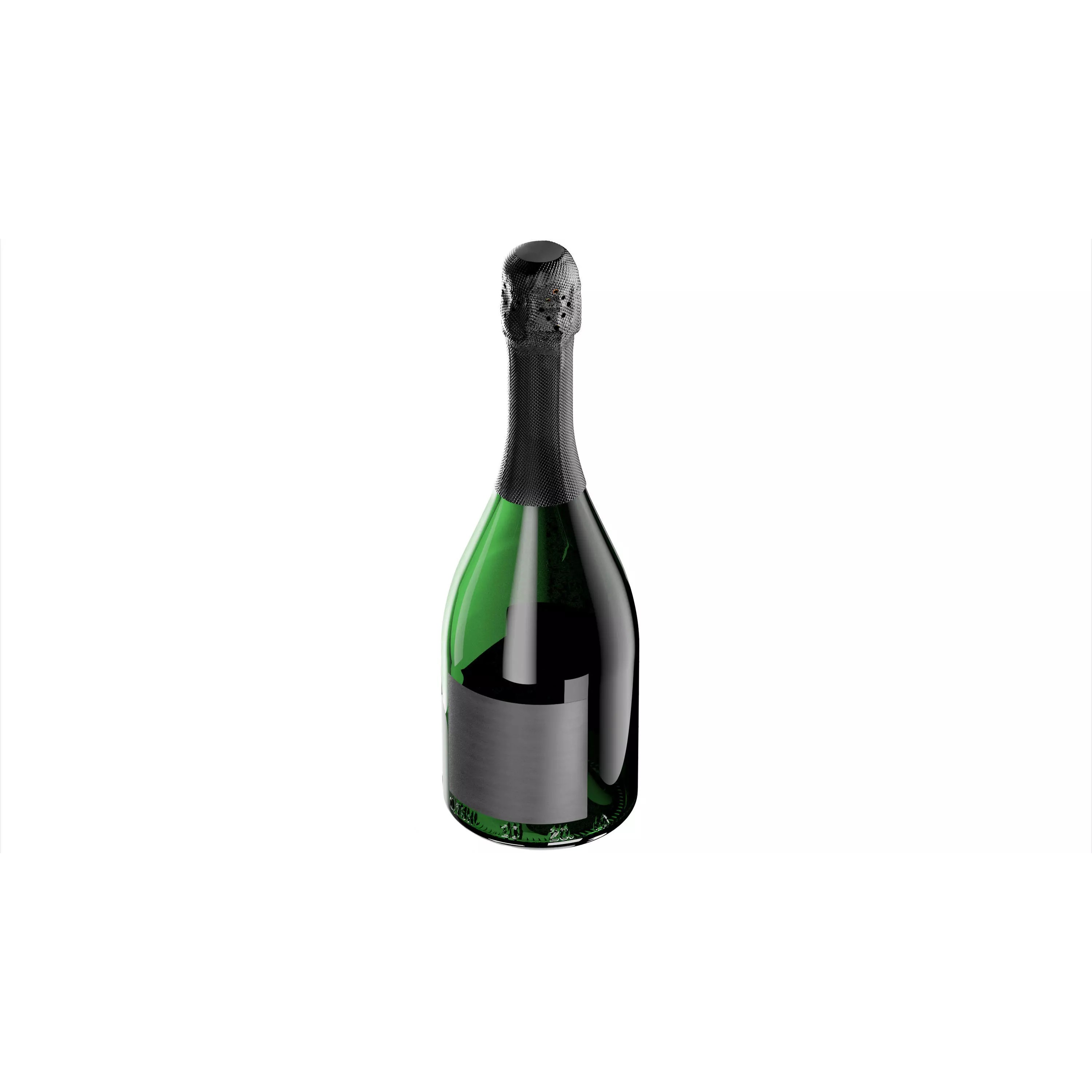 Champagne Bottle - High-Poly 3D Model - View 5