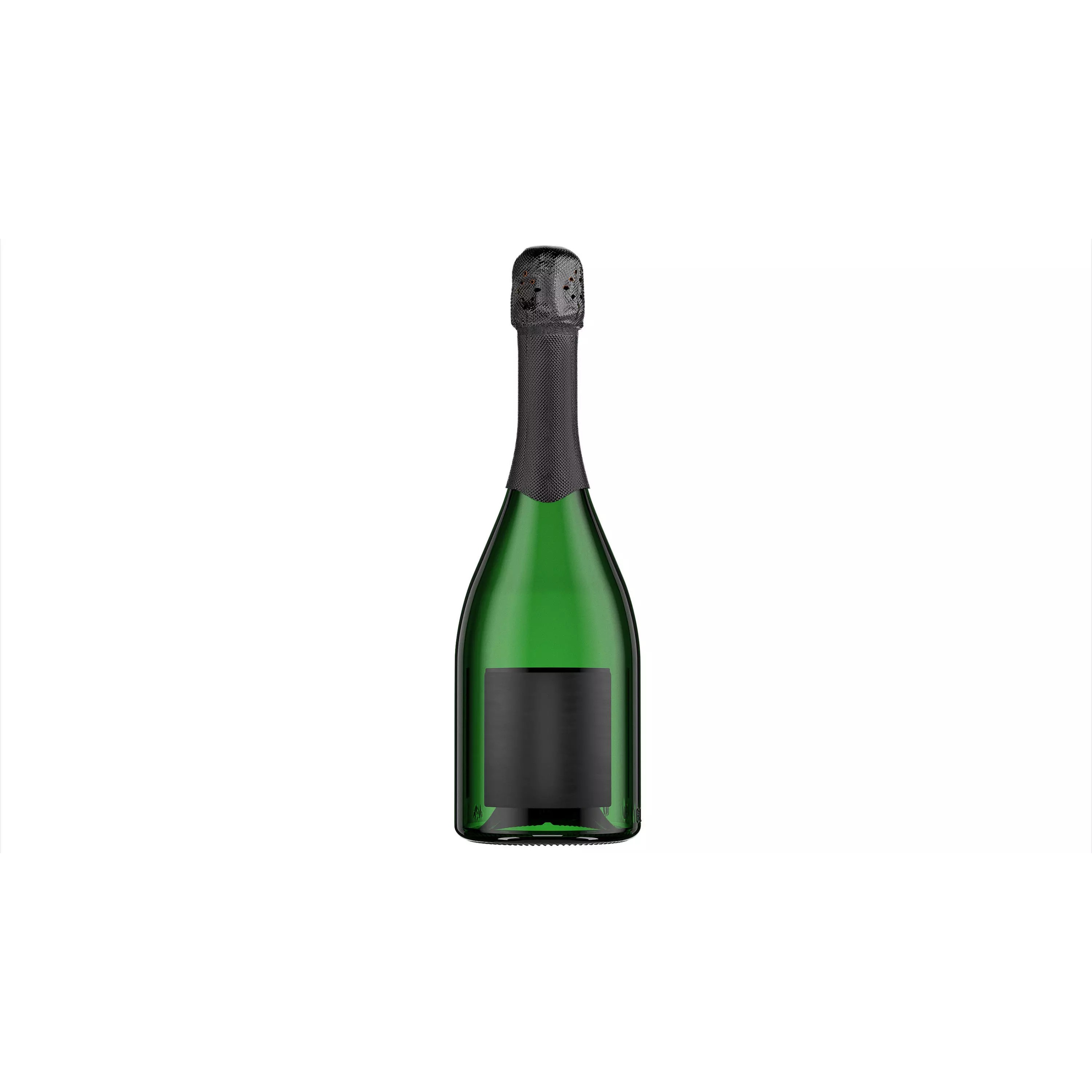 Champagne Bottle - High-Poly 3D Model - View 6