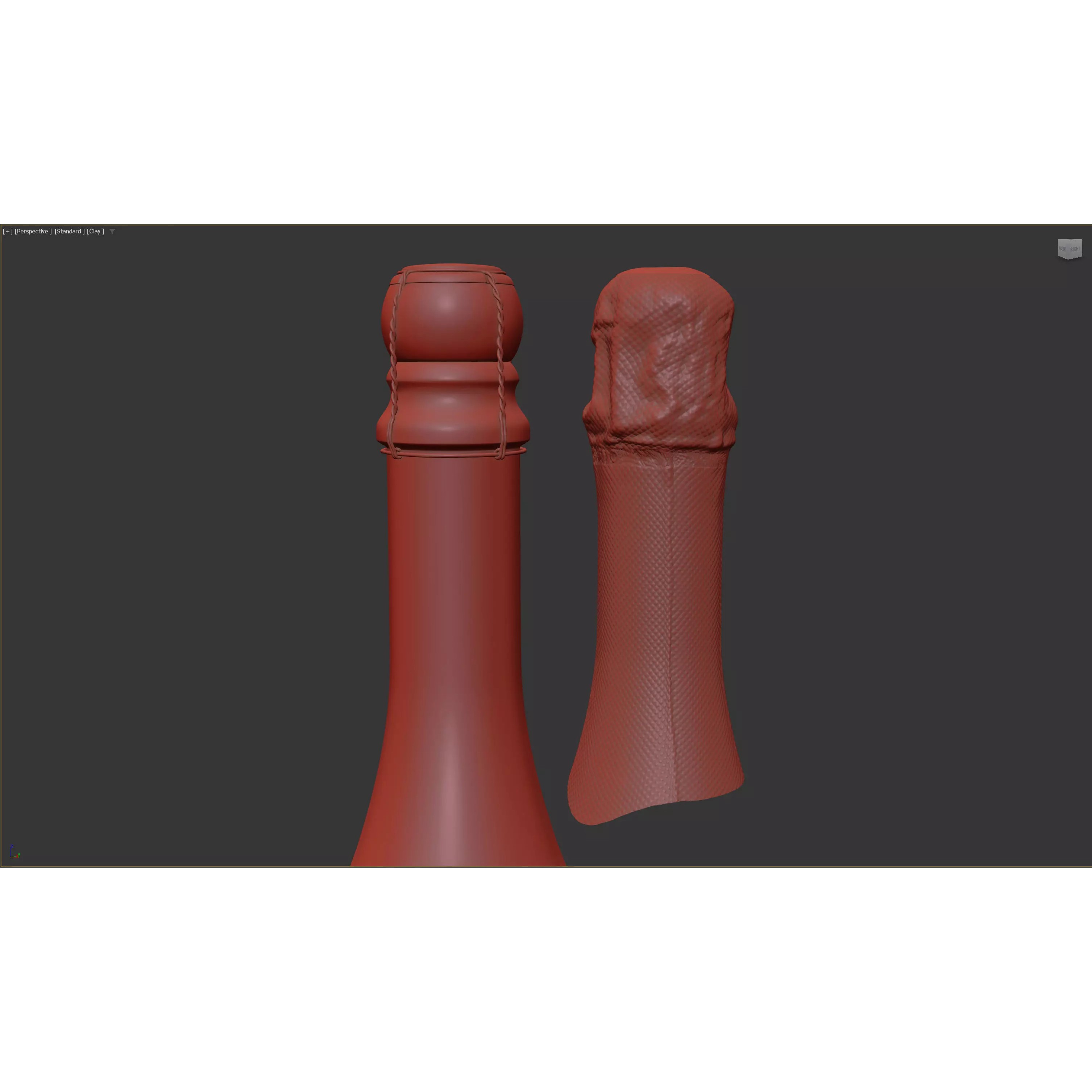 Champagne Bottle - High-Poly 3D Model - View 8