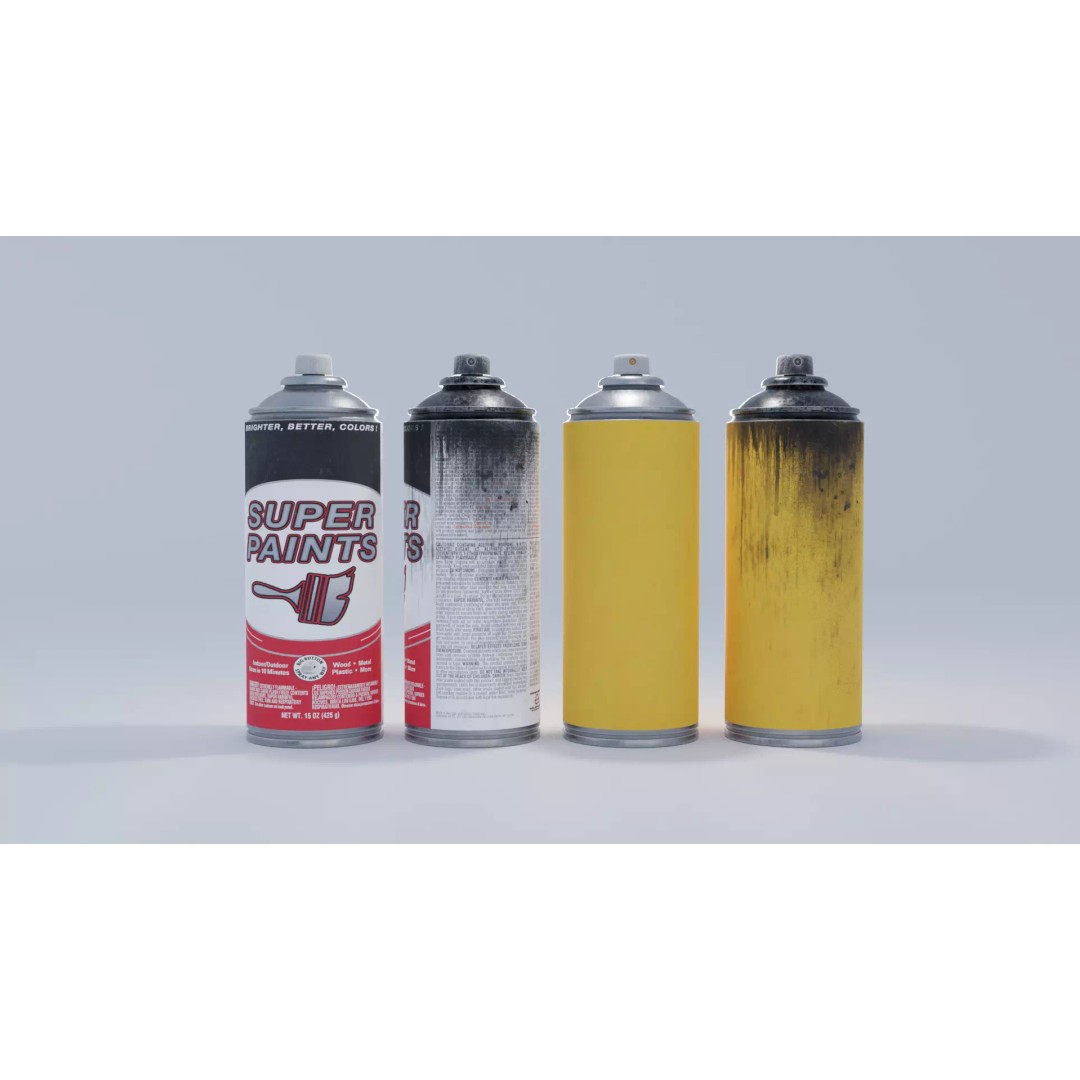 Spray Paint Can 3D Model – Low Poly PBR Asset with 4K Textures - View 2
