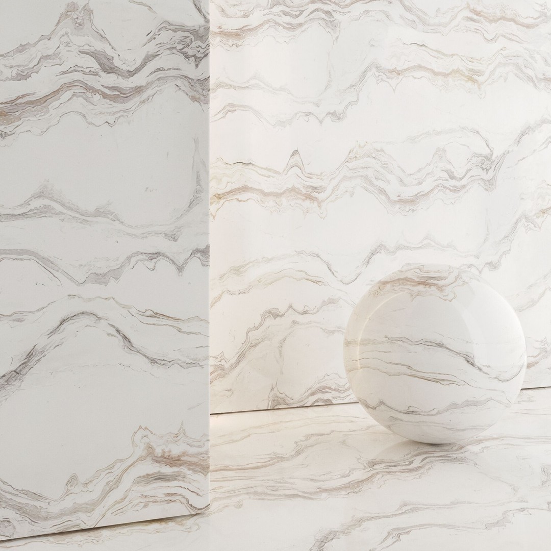 Marble Porcelain Tiles Set 3D Model – PBR Textures, Various Sizes - View 7