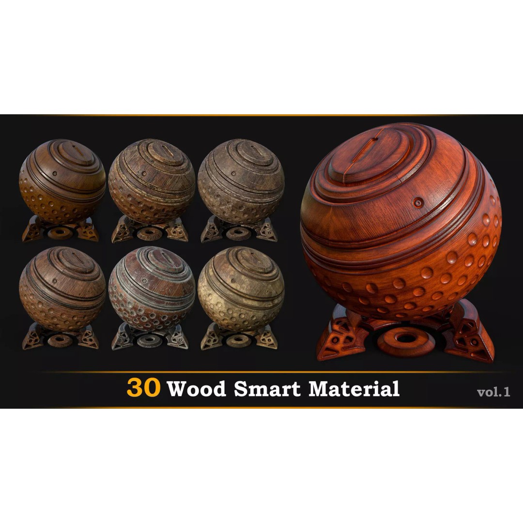 30 Wood Smart Material 3D Model – Textures for Substance Painter - View 2