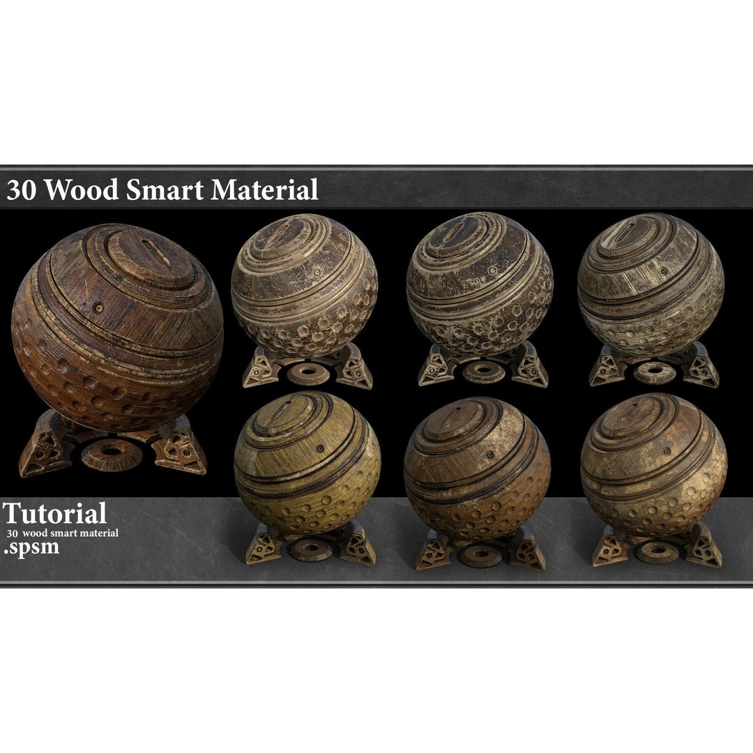 30 Wood Smart Material 3D Model – Textures for Substance Painter - View 5