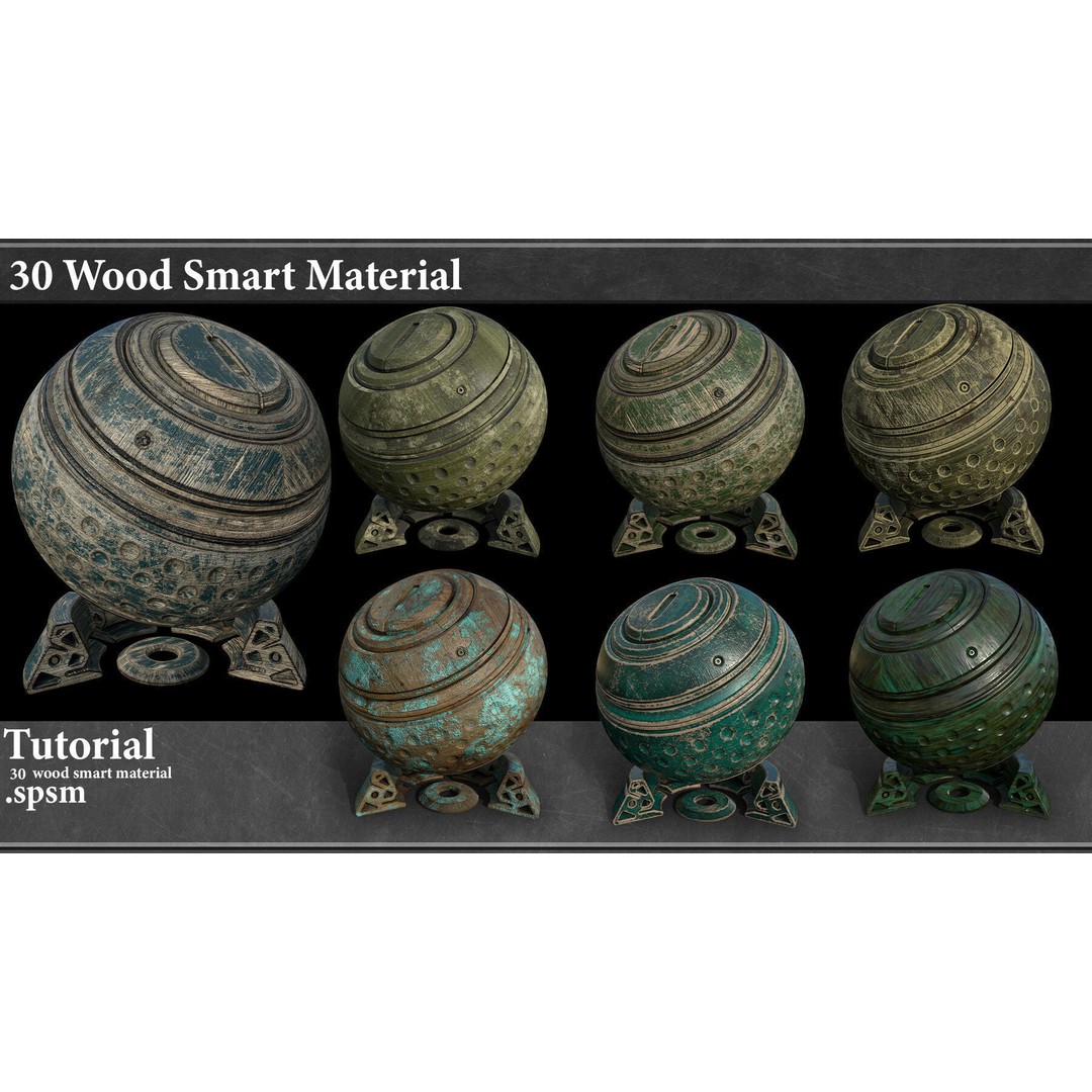 30 Wood Smart Material 3D Model – Textures for Substance Painter - View 7