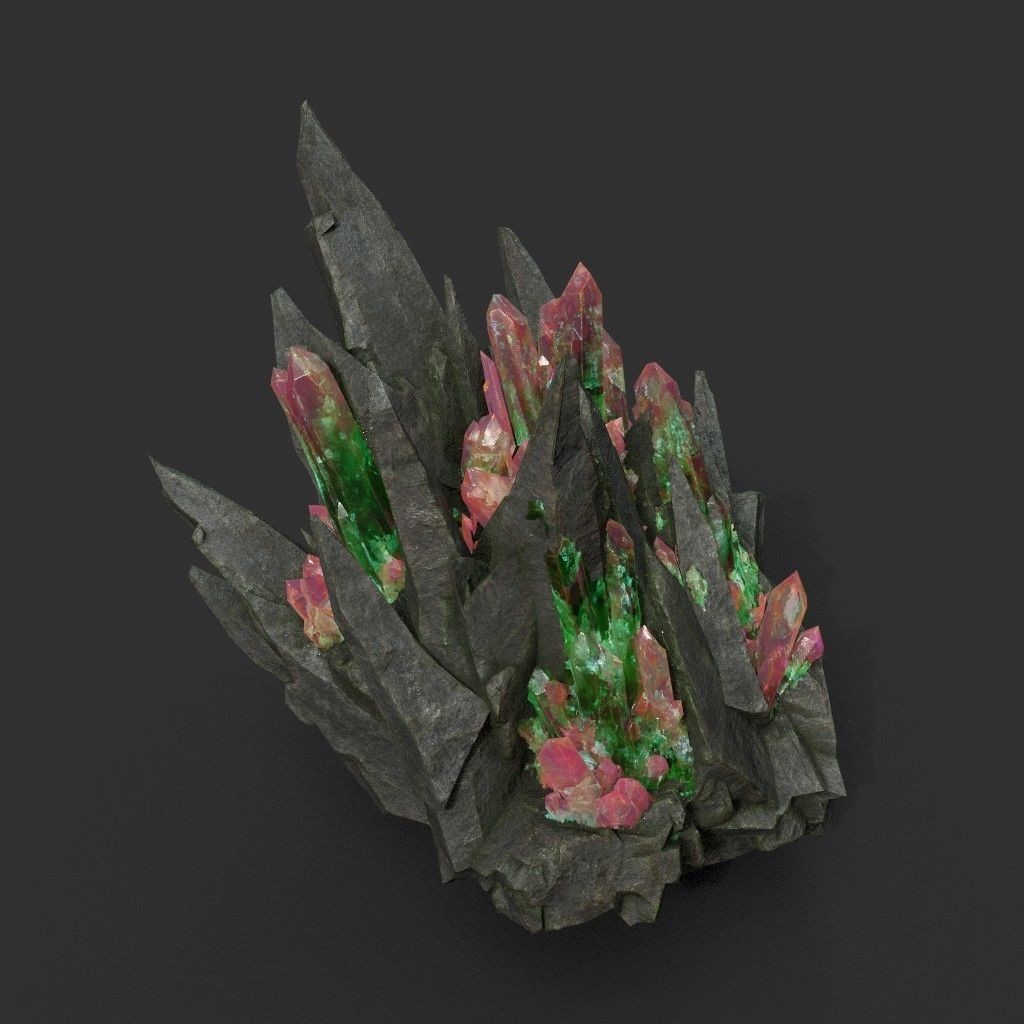 Spiky Mine Rock 3D Model – Ultra HD Low-Poly Asset, FBX & OBJ - View 3