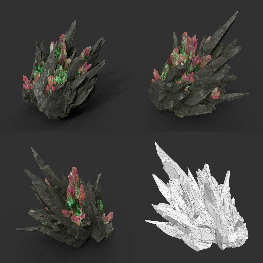 Spiky Mine Rock 3D Model – Ultra HD Low-Poly Asset, FBX & OBJ - View 4