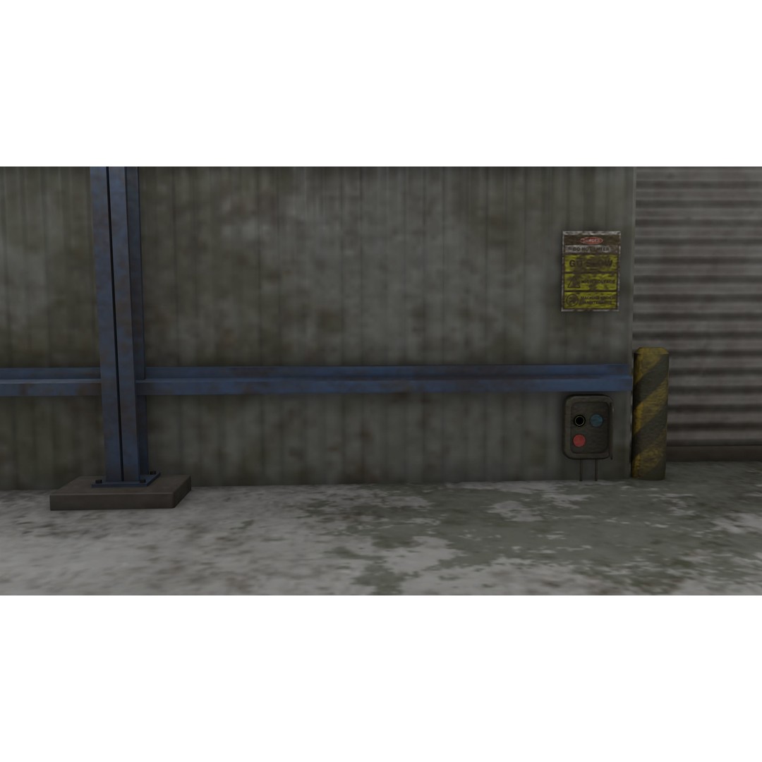 Old Dirty Garage 3D Model – Low Poly PBR Game Asset, FBX, OBJ - View 16