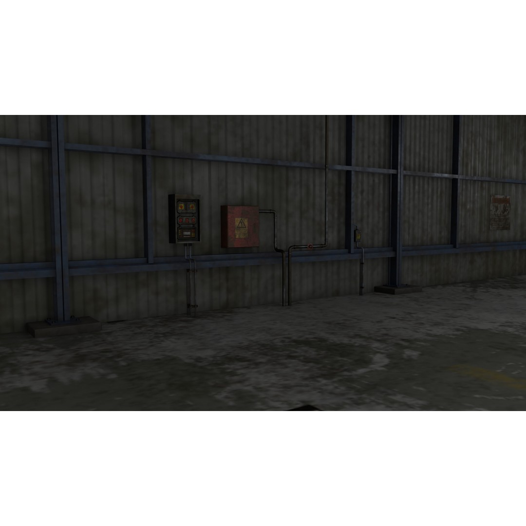 Old Dirty Garage 3D Model – Low Poly PBR Game Asset, FBX, OBJ - View 17