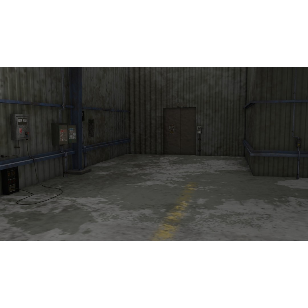 Old Dirty Garage 3D Model – Low Poly PBR Game Asset, FBX, OBJ - View 21