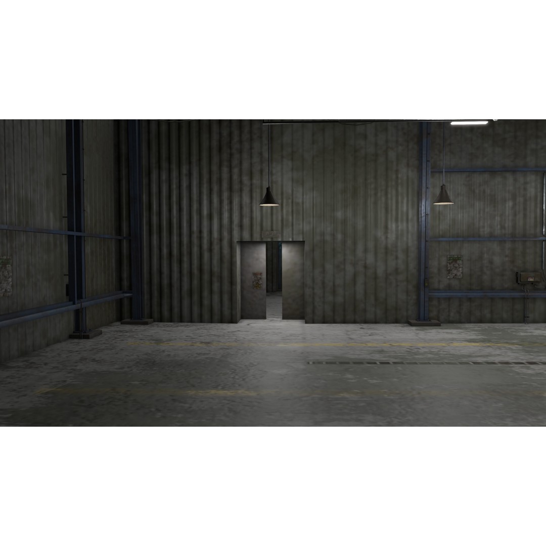 Old Dirty Garage 3D Model – Low Poly PBR Game Asset, FBX, OBJ - View 22