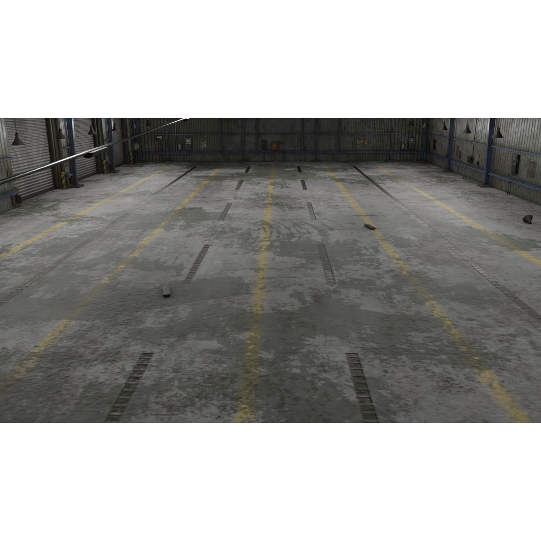 Old Dirty Garage 3D Model – Low Poly PBR Game Asset, FBX, OBJ - View 23