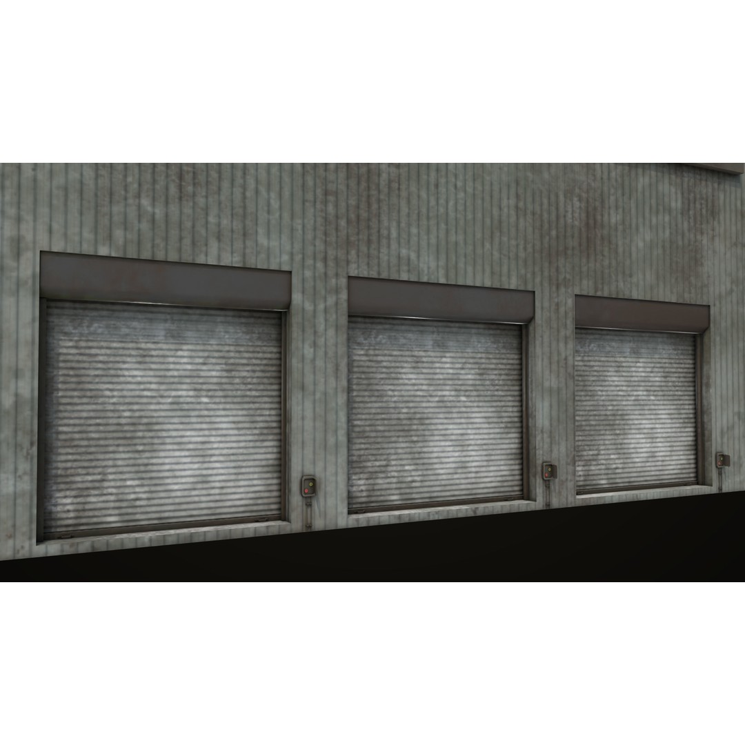 Old Dirty Garage 3D Model – Low Poly PBR Game Asset, FBX, OBJ - View 25