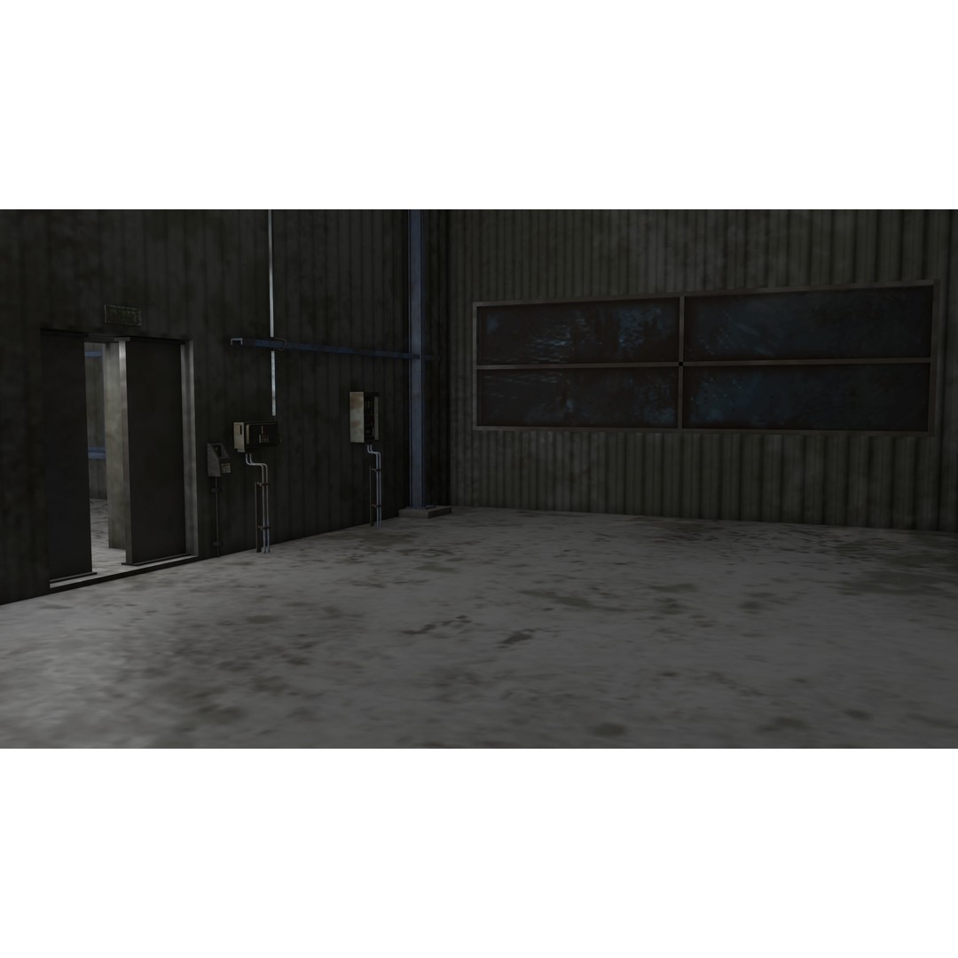 Old Dirty Garage 3D Model – Low Poly PBR Game Asset, FBX, OBJ - View 29