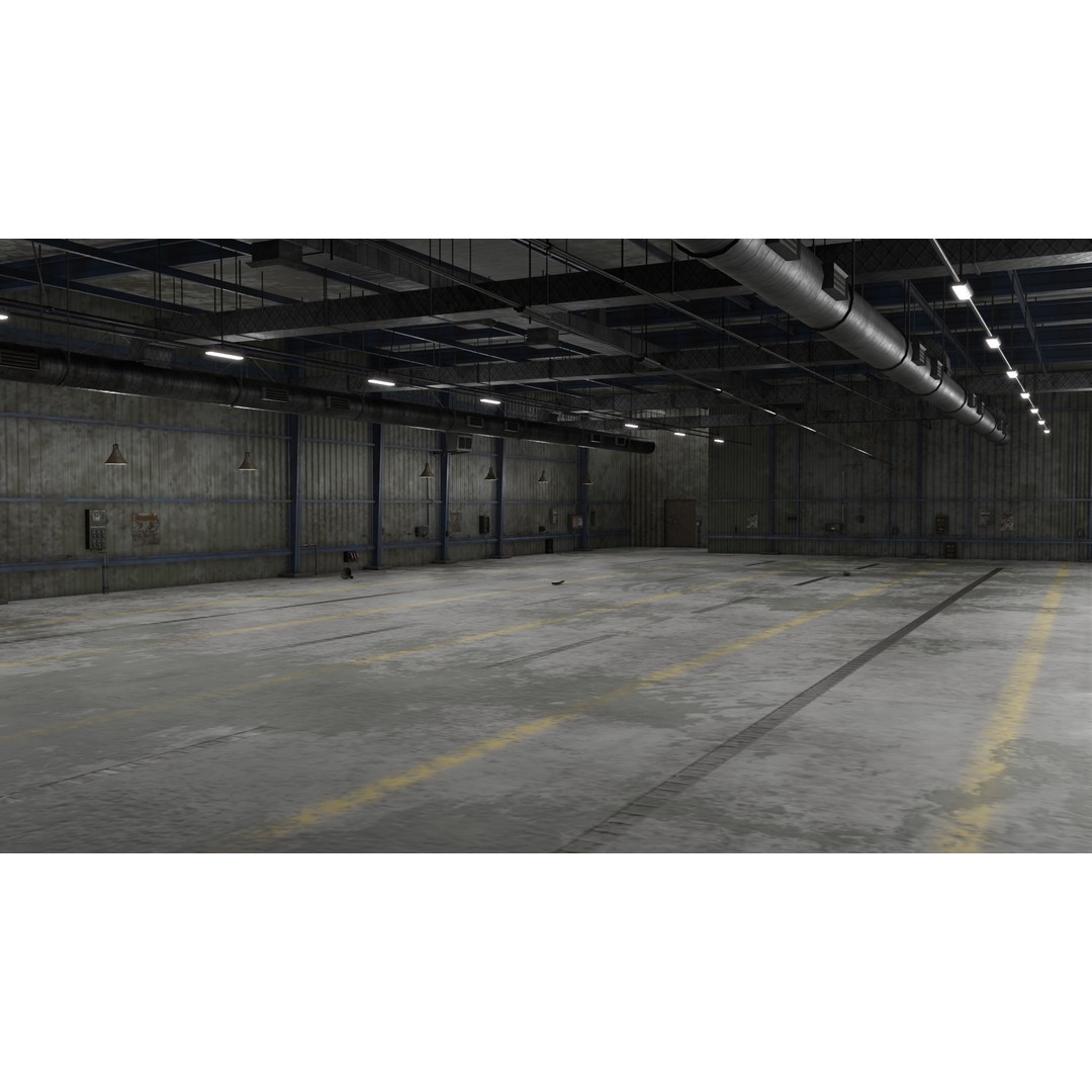 Old Dirty Garage 3D Model – Low Poly PBR Game Asset, FBX, OBJ - View 3